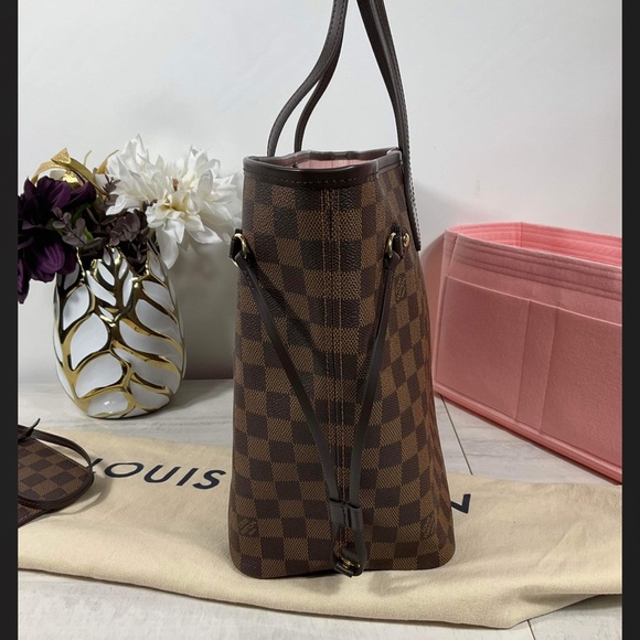 Pristine condition microchipped Louis Vuitton Neverfull MM Damier Ebene Rose - Picture 3 of 14